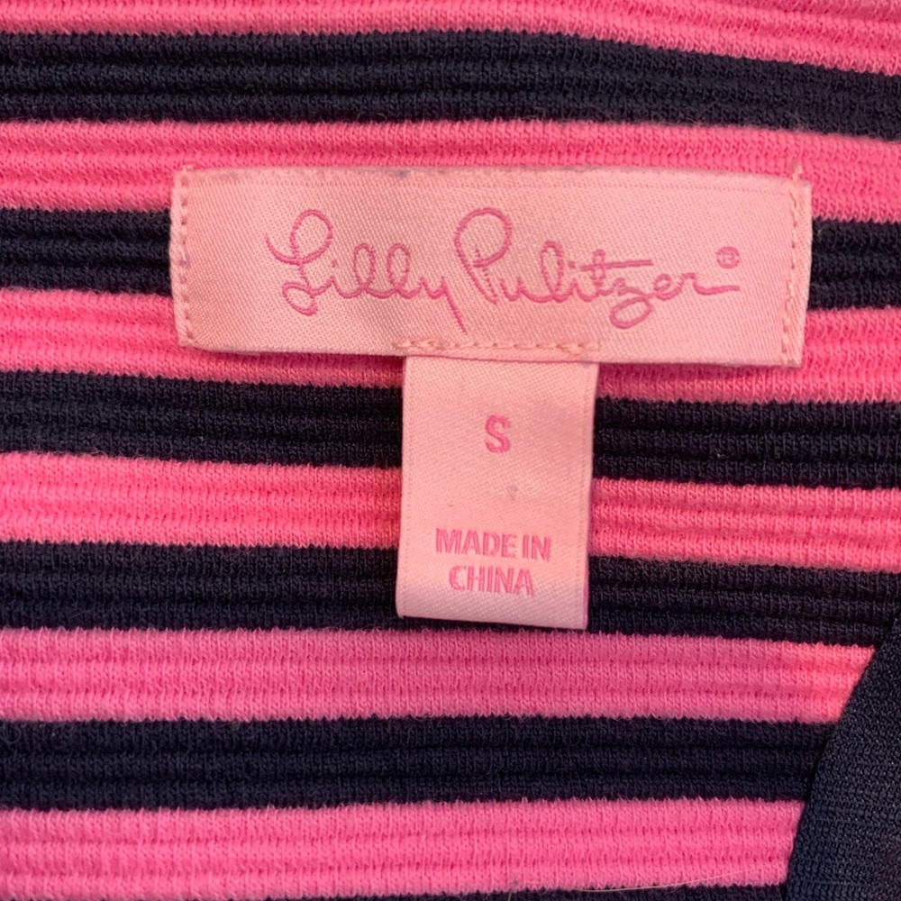 Lilly Pulitzer Brielle dress Pink/Navy stripe - S - Picture 12 of 16